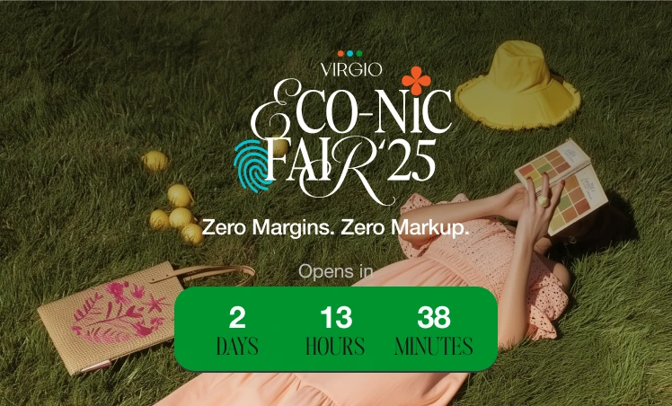Econic Fair logo, green countdown and zero margins message over picnic campaign photography.
