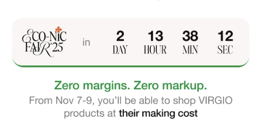 Econic Fair countdown, Zero margins. Zero markup., and the November 7–9 cost-to-make message.